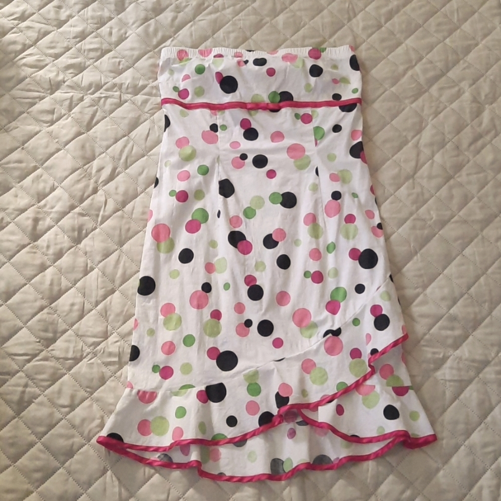Strapless polka dot Barbie dress